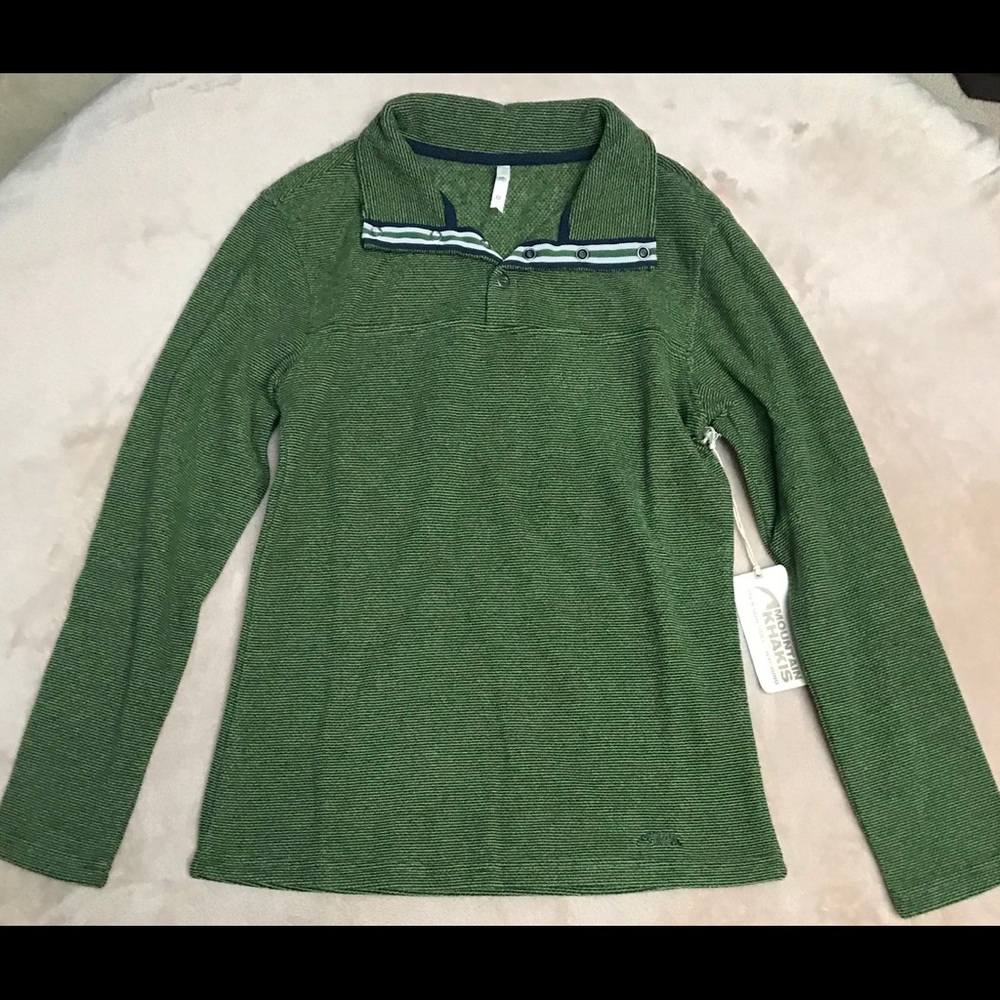 Mountain Khaki Collared Long Sleeve Pullover